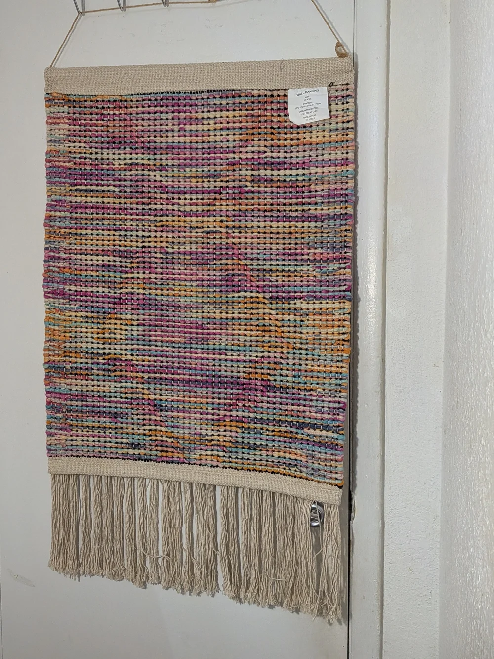 Boho Diamond Fringe Wall Hanging - Multicolor
